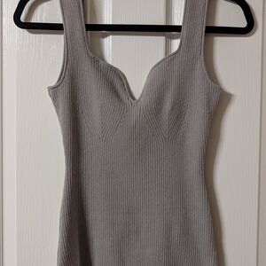 H&M Gray Ribbed Knit Medium Women's Top